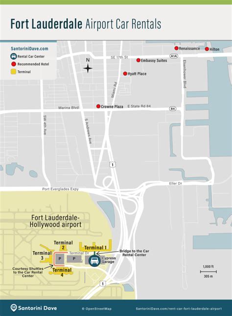 fll airport map car rental.